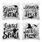 G128 Halloween Decoration Ghost Spooky Waterproof Throw Pillow | 18 x 18 in | Set of 4, Beautiful Cushion Covers for Halloween Sofa Couch Decoration, Pillow Insert Included
